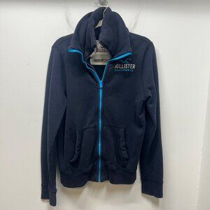 Hollister Y2k black blue layered sweatshirt zip up jacket medium